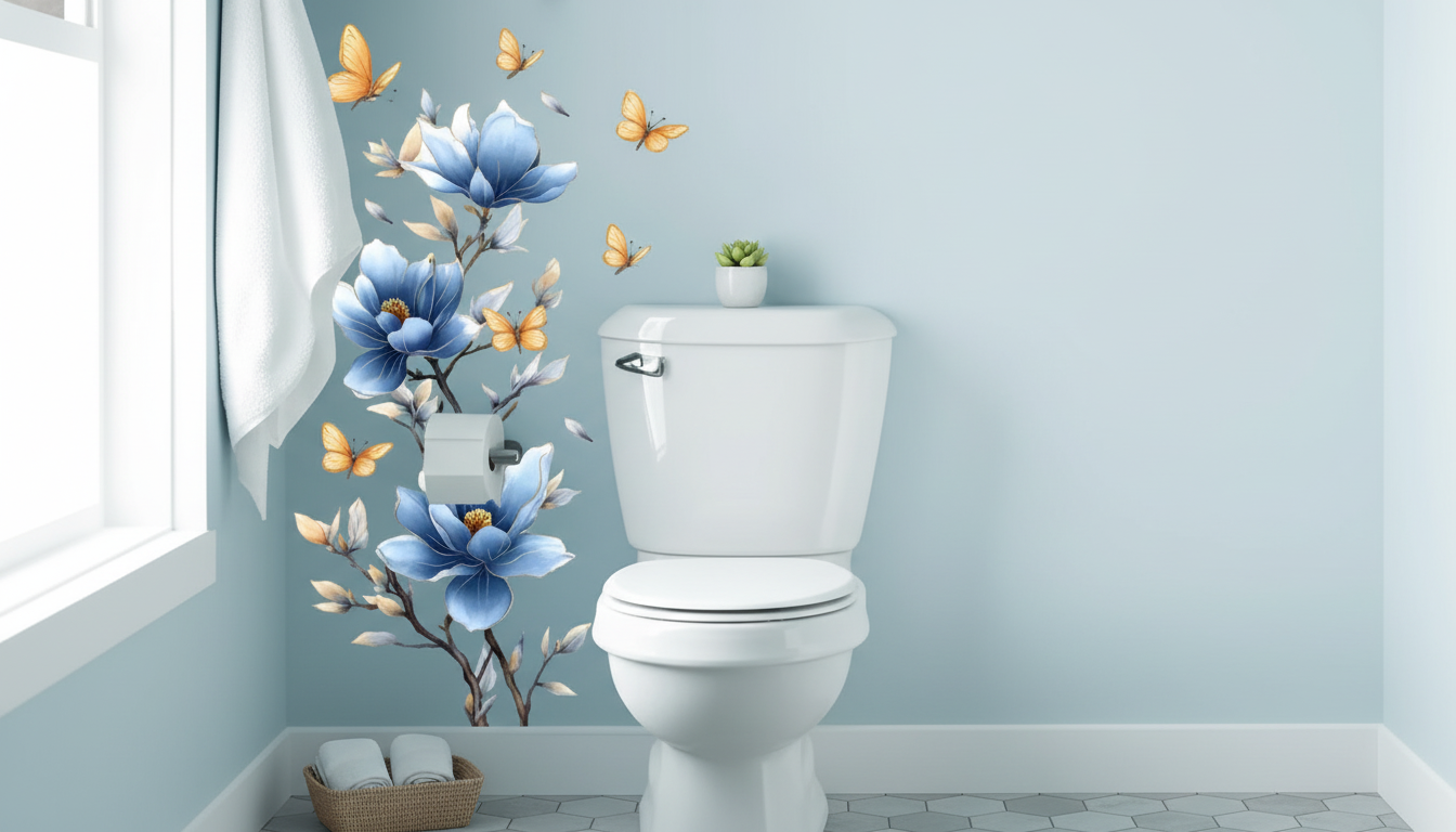Blue Floral Butterfly Wall Decal: Placement & Styling Tips