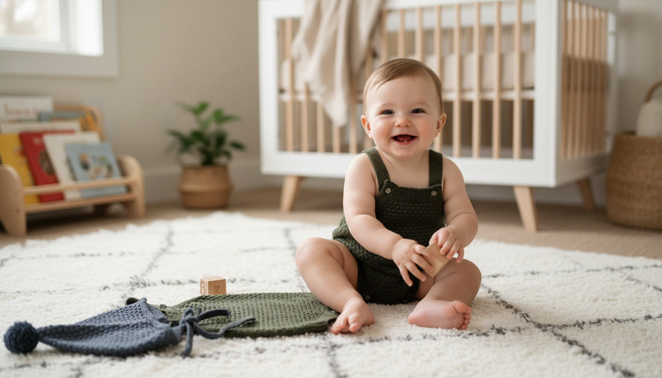 Knit Pom-Pom Romper & Hat Set: Fit, Care, Safety