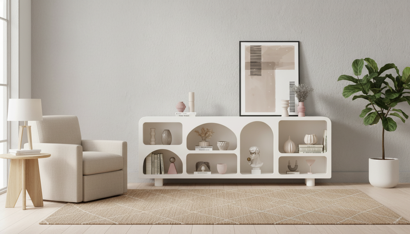 Modern Minimalist Bookshelf for Multi-Use Room Storage