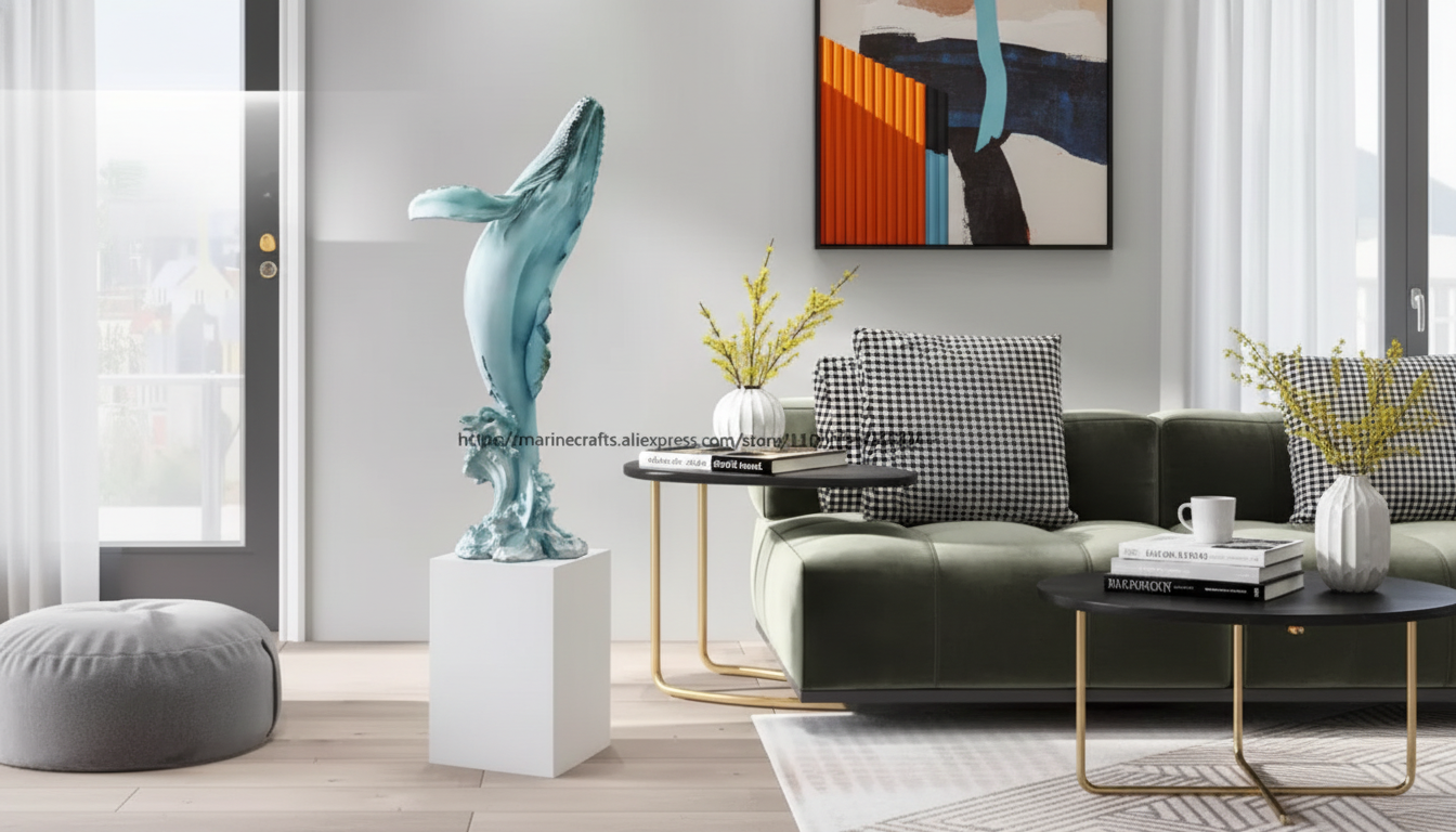 Modern Resin Whale Sculpture: Large Floor Decor Guide