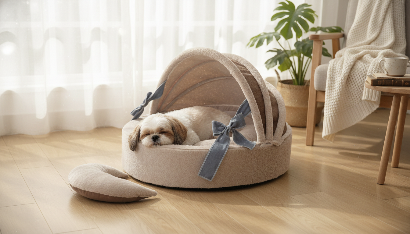 Plush Cradle Pet Bed: Washable, Non-Slip Comfort