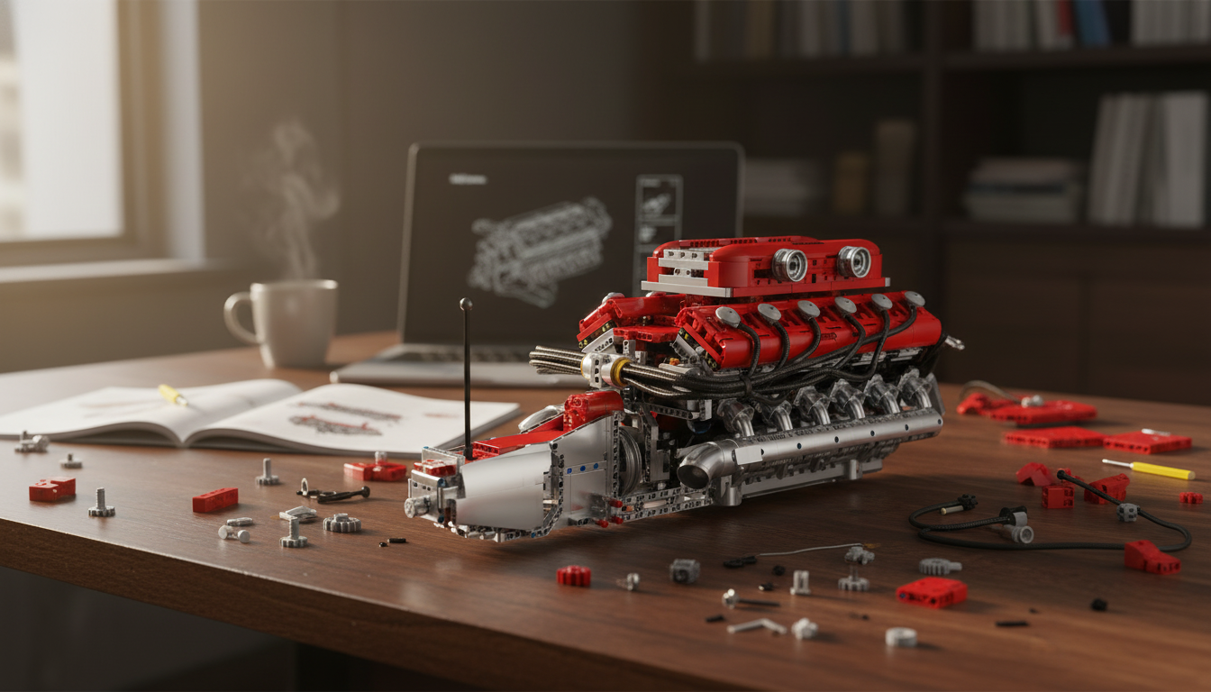 Working V12 Engine Model Kit: Build a 12-Cylinder Desk Toy