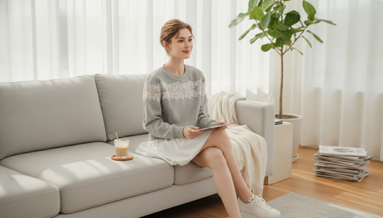 How to Style a Women’s Lace-Spliced Top This Spring
