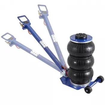 3-Ton Triple Bag Air Jack: Wheels, Long Handle, Fast Lift